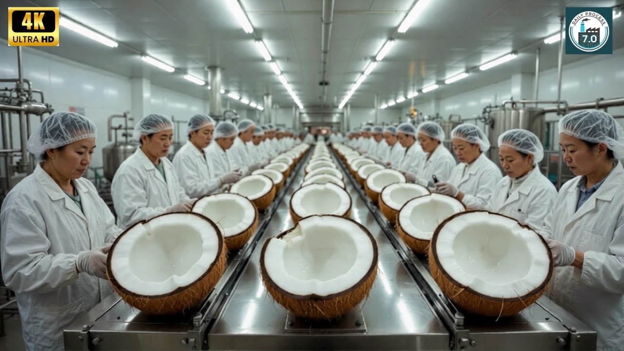 Inside Coconut Milk Factory: How Millions Of Coconuts Are Crushed Into Creamy Milk (Full Process)