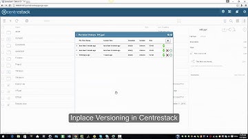 Inplace Versioning in Centrestack