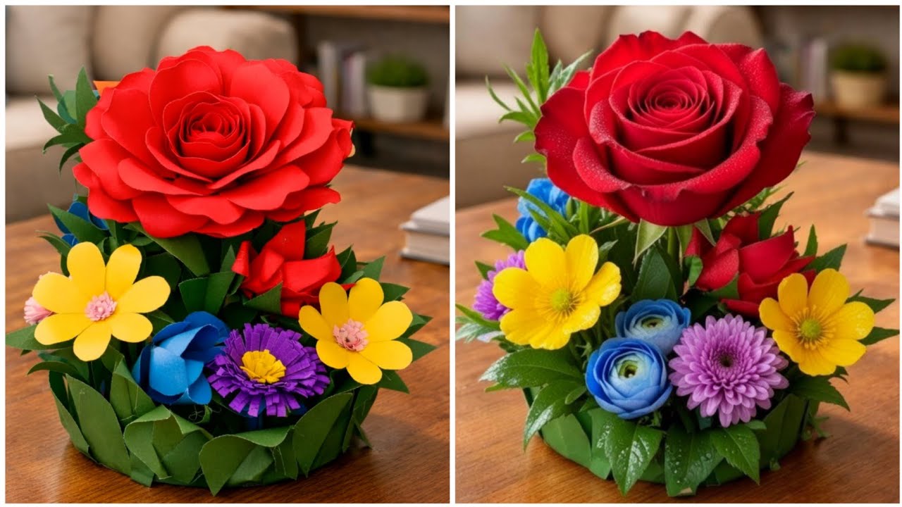 How To Make Beautiful Paper Flower | Diy Paper Flower Craft | Paper Flower making Step By Step