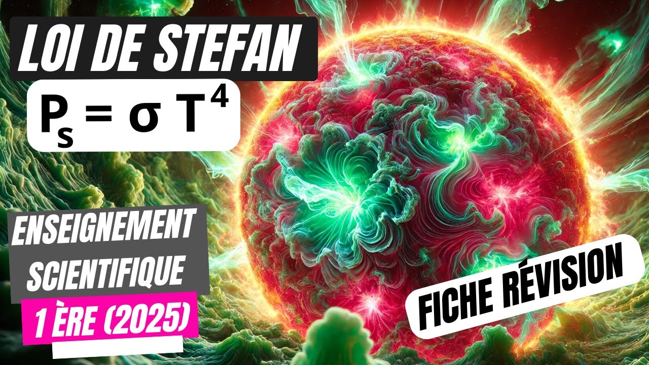 LOI DE STEFAN en 5 minutes ⏳. Puissance surfacique Soleil 🌞. Enseignement scientifique première 1ère
