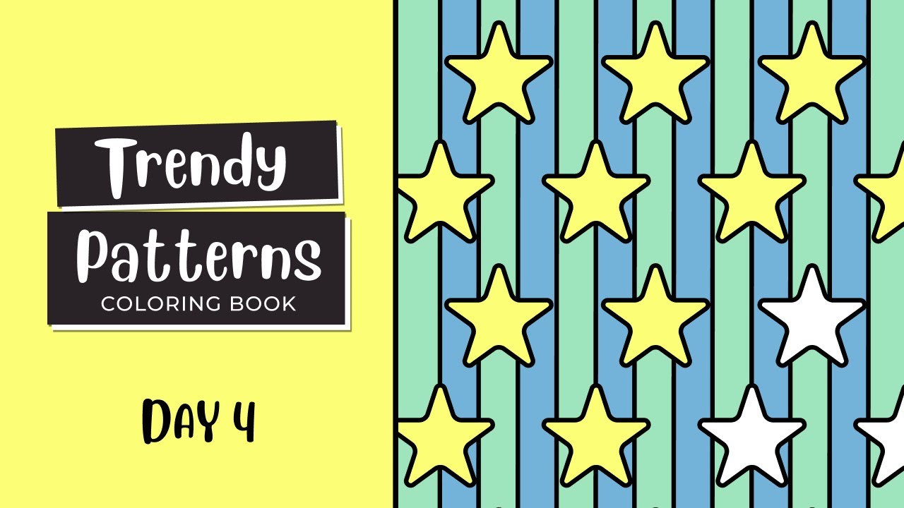20-Minute ASMR Coloring | Trendy Patterns Coloring Book | Day 4 - YouTube