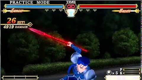 Lancer Holy Grail Combo PSP Fate / Unlimited Codes