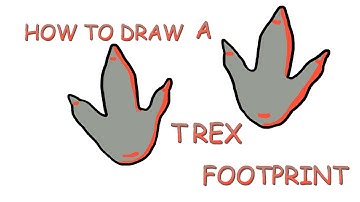 How to draw a TREX footprint easy. Dinosaur footprints