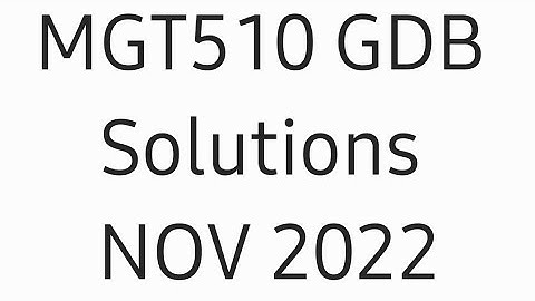 MGT510 GDB solution