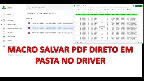 Macro para SALVAR PDF de Planilha Google em Pasta do Driver Automaticamente