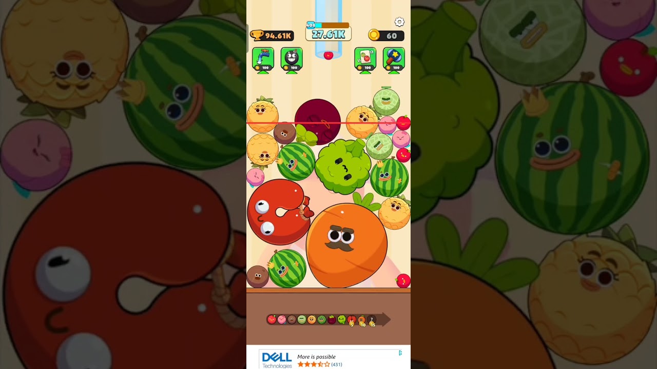 “Wait for the last merge 😱”#ytvideo #game #gaming #fruitclash #mergegame #fruitmerge #trendinggames 