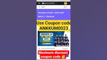 Pw Shreshth 2.0 ESE + Gate 2027 || Electrical || Maximum discount coupon #pw #gate #gate2027 #ese