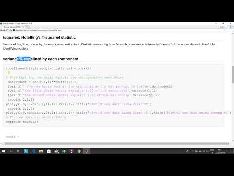 PCA in matlab ( Principal Component analysis in Matlab)