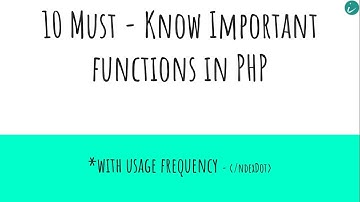 10 Must Know functions in PHP | Tamil | PHP Tutorial | 4K | #indexdot