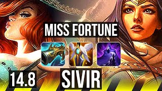 MISS FORTUNE & Morgana vs SIVIR & Rakan (ADC) | Legendary, 12/3/8, 800+ games | EUW Master | 14.8