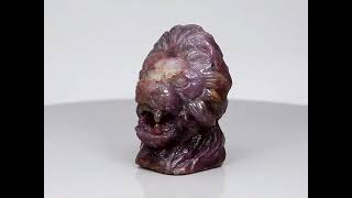 Ruby Purplish Red Handcraft Lion Head Carving Unheated Natural Tanzania - 177.98 ct - USR00033