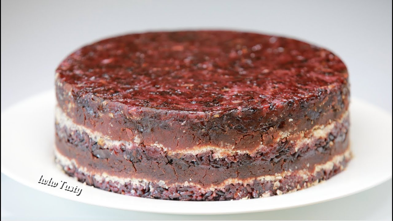 椰汁紫米切糕，操作简单，软糯香甜，无面粉食谱，黑米糕，红枣红豆糯米糕 Black Sweet Rice Cake, Gluten Free Recipes Cake, No Oven