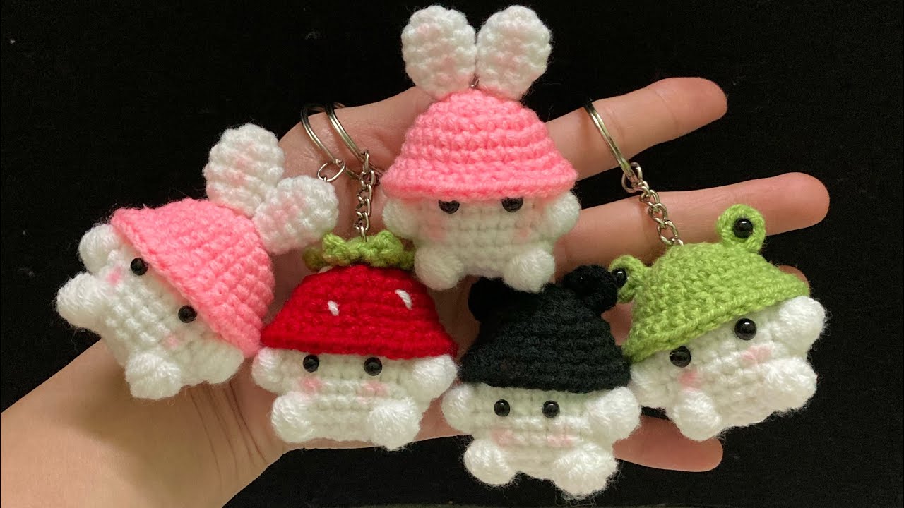Hướng dẫn móc khóa hình nấm P1 / Crochet small mushroom keychain/ So cute 