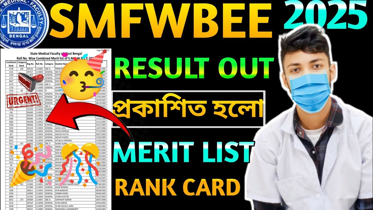 SMFWBEE Result 2025 Out 🔥 | Cut Off Marks & Merit List LIVE | SMFWBEE 2025 Updates
