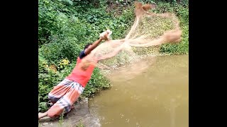 Cast Net Fishing Traditional Catching Fish With A Cast Net Part-3