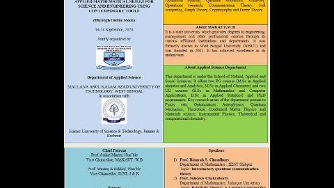 FDP-Applied Mathematical Skills for Science & Engineering Using Contemporary Tools(DAY-1)(MAKAUT,WB)