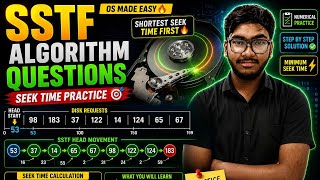 SSTF Disk Scheduling Algorithm Questions Practice | Seek Time Problems Solved 🔥