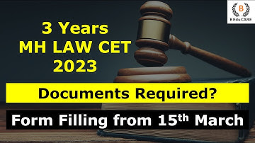 Documents Require for CET Form Filling - 3 Year MH CET LAW 2023