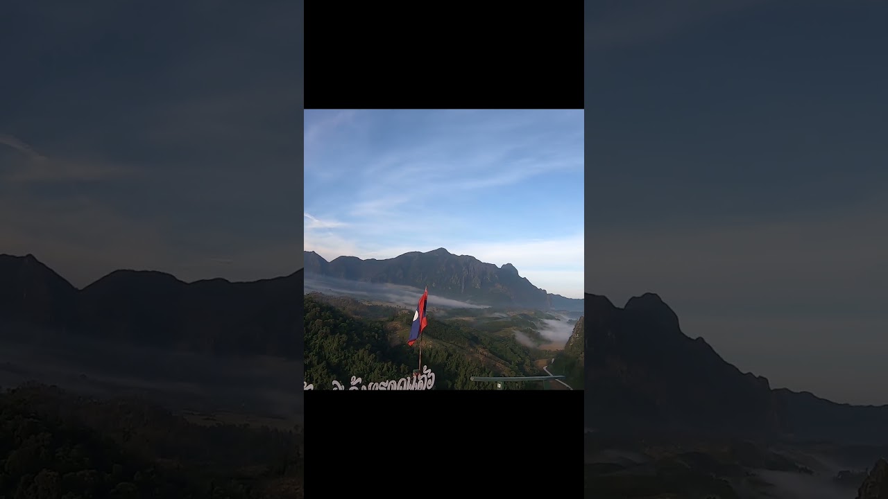 ⛰️ Sunrise at Nam Xay Viewpoint 🌄 🏍️ Vang Vieng 🇱🇦 Laos 