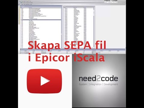 Skapa SEPA fil (ISO 20022 XML) i Epicor iScala