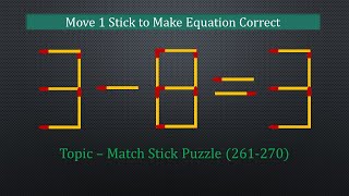 Matchstick puzzles with solutions(261-270)