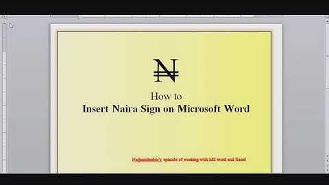 How to Insert Naira Sign on Microsoft Word