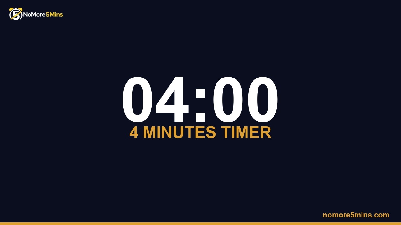 4 Minute Timer — 4 Minute Countdown Timer with Alarm - YouTube