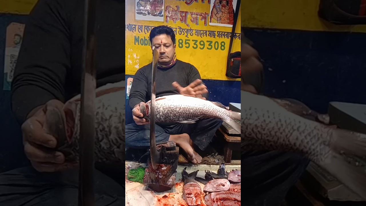 Village rohu fish cutting |Rohu fish market cutting |Rohu fish cutting skills #RohuFish #BigRohu
