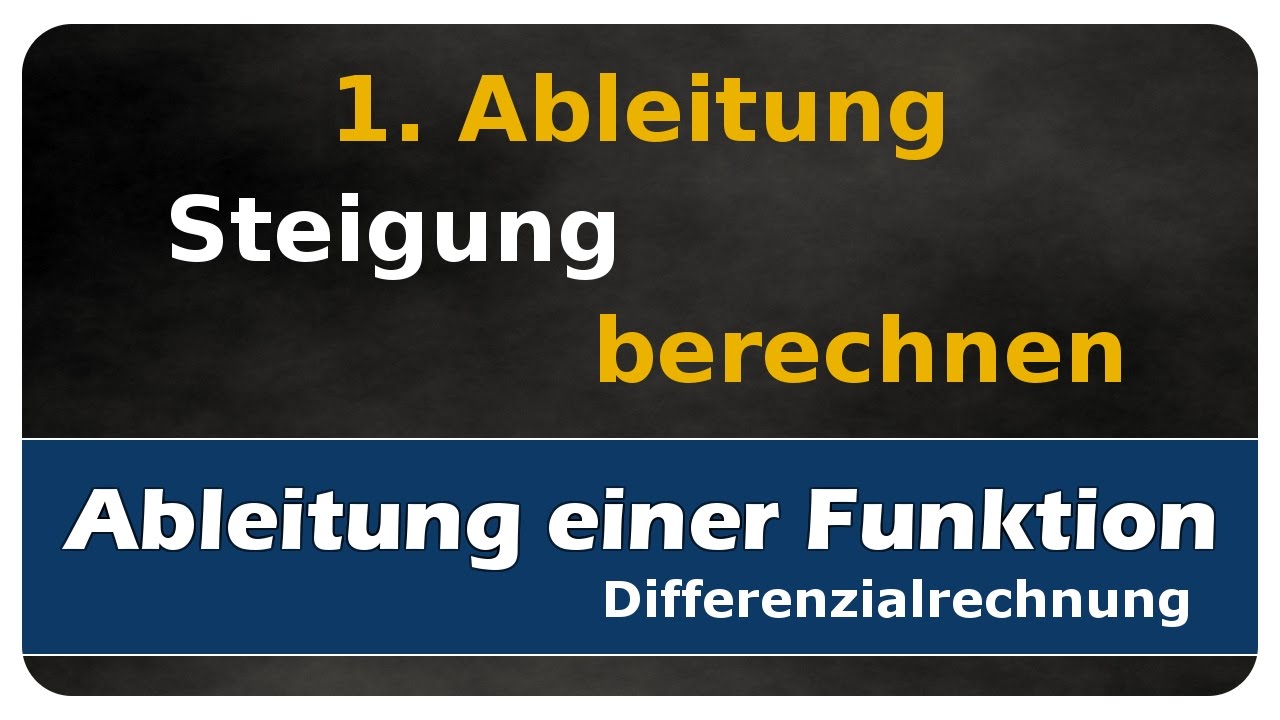 Vorschaubild zum Lernvideo "Let's Learn Steigung mit der 1. Ableitung berechnen"