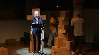 Writer Anne Carson Performs 'Stacks' with Danez Smith and Robert Currie