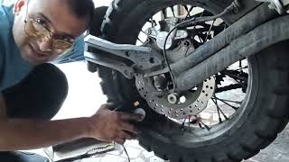 Formula X anti puncture gel installation in Shinko E805 tube tyres Benelli trk502x
