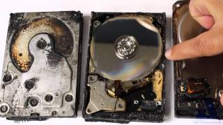 Interesting Hard Drive Damage -- Server Box Caught in Building Fire
