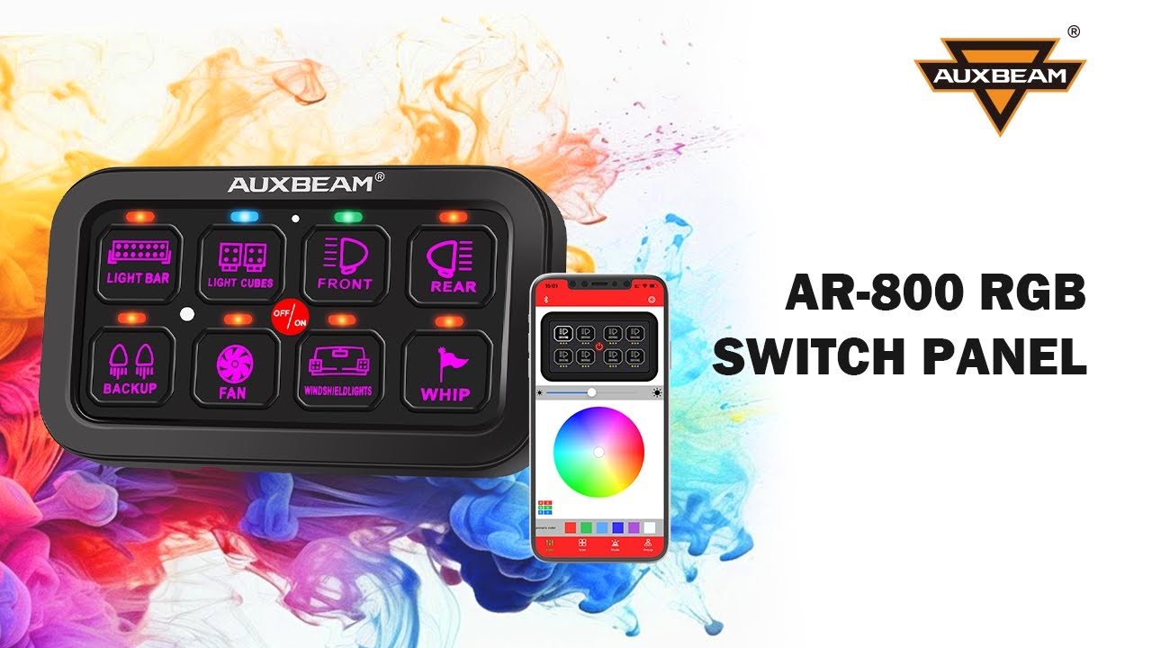 Auxbeam AR-800 Newest 8 Gang Multi-function RGB Switch Panel