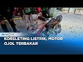 Korsleting Listrik, Motor Ojol di Sunter Terbakar