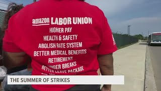 Workers at many U.S. companies taking to the streets in the "summer of strikes"