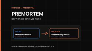 Premortem — how a schema change breaks, before you merge (DataHub Agent Hackathon) screenshot 5