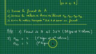 Matrice Transposée -Ex 1