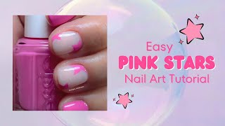 Easy Pink Stars Nail Art Tutorial