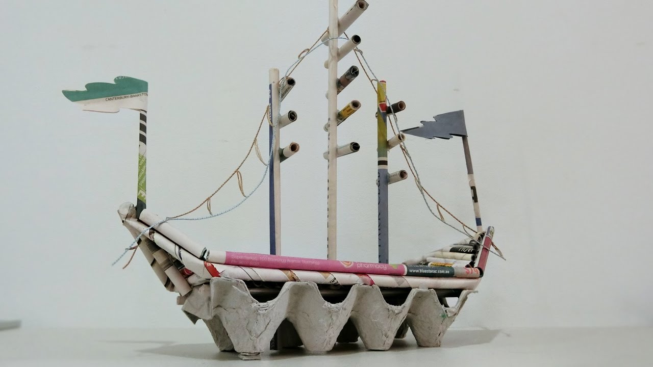 diy newspaper crafts how to make pirate ship - youtube