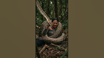 POLWAN DILILIT ULAR PITON BESAR DIDALAM HUTAN