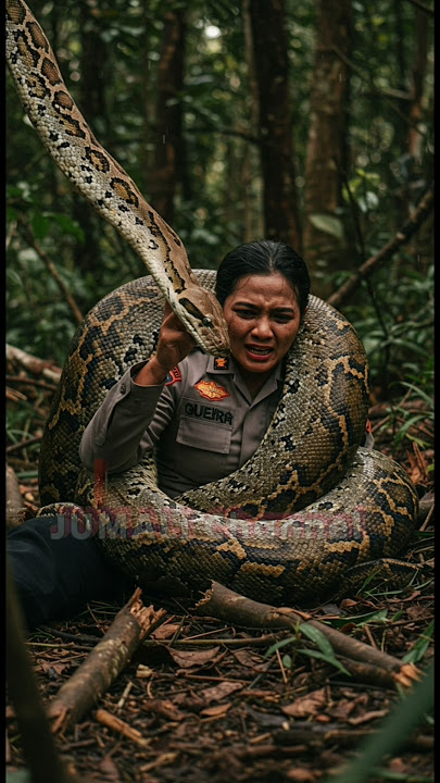 POLWAN DILILIT ULAR PITON BESAR DIDALAM HUTAN