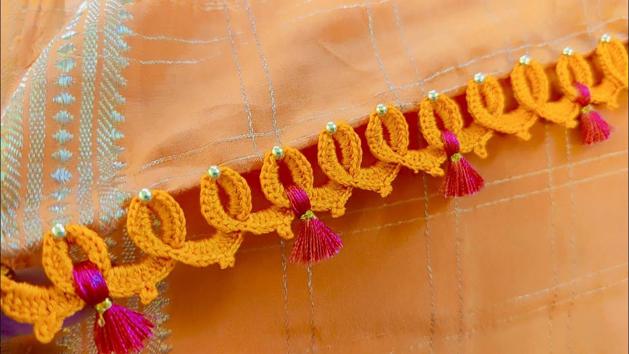 Latest #sareekuchudesign #kroshakuchu #border saree kuchu // Nandana Creations //