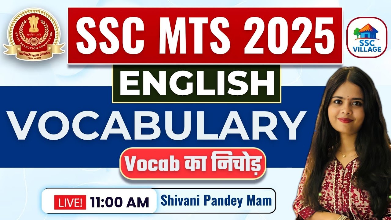 SSC MTS English Vocabulary 2025 | SSC MTS Vocabulary Classes 2025 | SSC ...