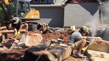 Sandstone Shaping with Hammer and Electric Grinder, North Carolina 2018