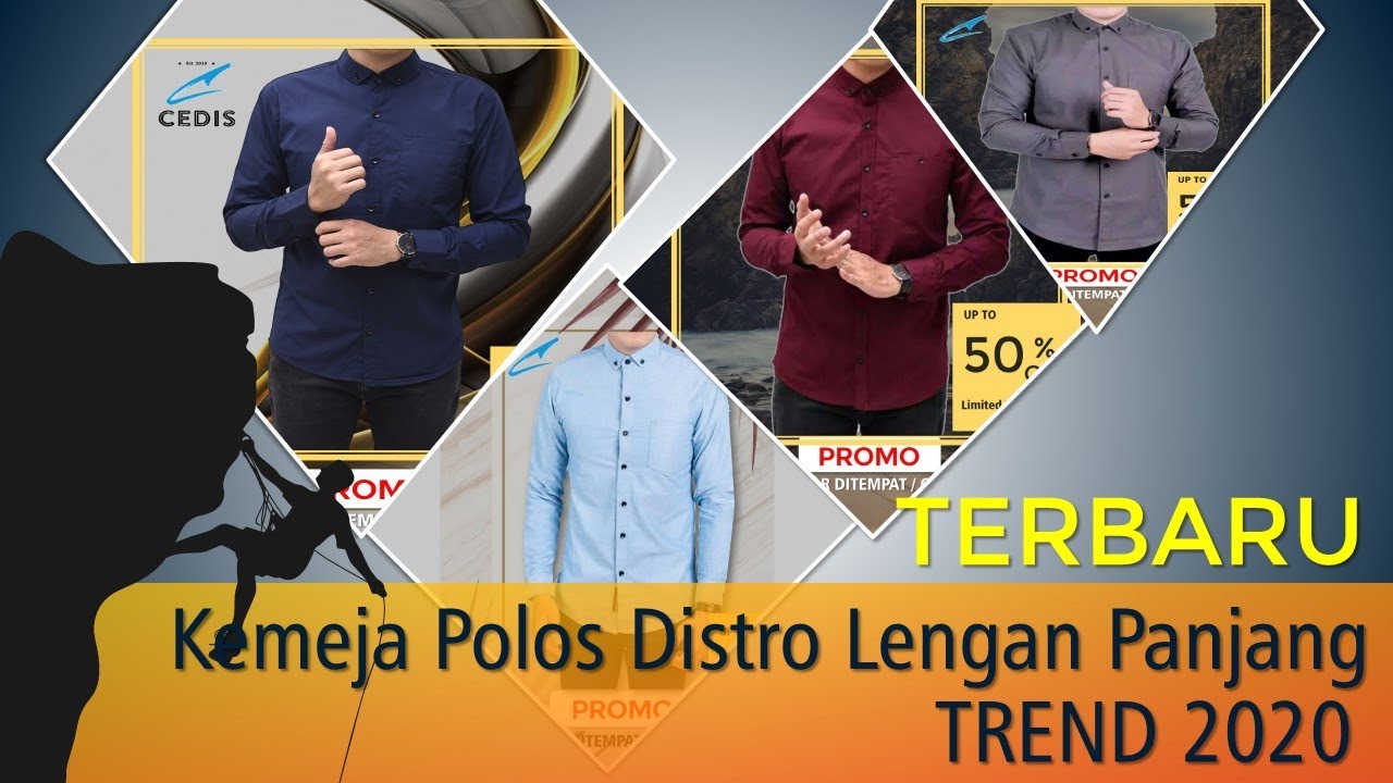 TREND Kemeja Distro Pria Polos Lengan Panjang  MURAH dan BERKUALITAS TERBARU 2020 JUMBO