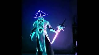 Halloween LED Costume Men Chivalrous Warrior Light Cosplay Clothes Hat Nightclub Circus Stage Show