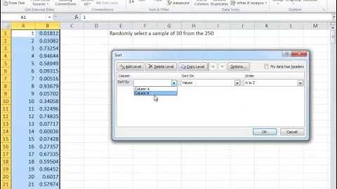 Selecting a Simple Random Sample with Excel