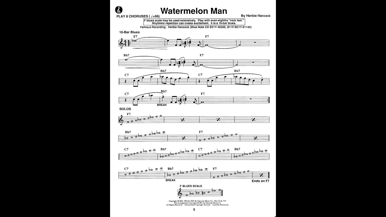 Watermelon Man - Maiden Voyage (Play Along)