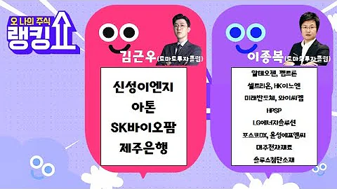 Q. 얼굴에서 피고 싶은 부위는? [랭킹쇼, 오 나의 주식] #랭킹쇼 #토마토증권통