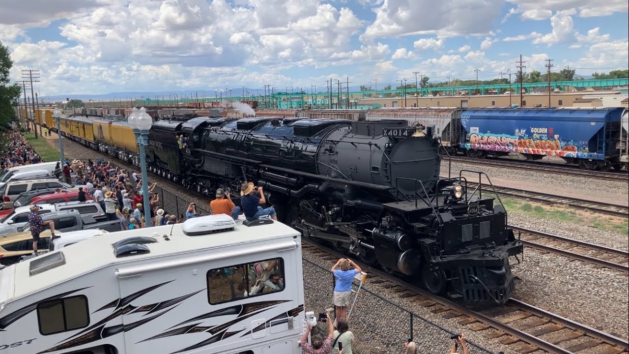 Union Pacific Big Boy 4014 leaving the Laramie depot